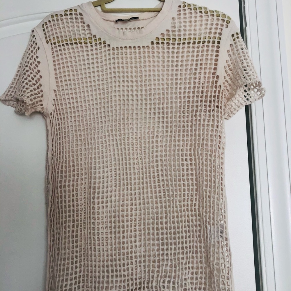 IRO mesh t-shirt.  Off white.